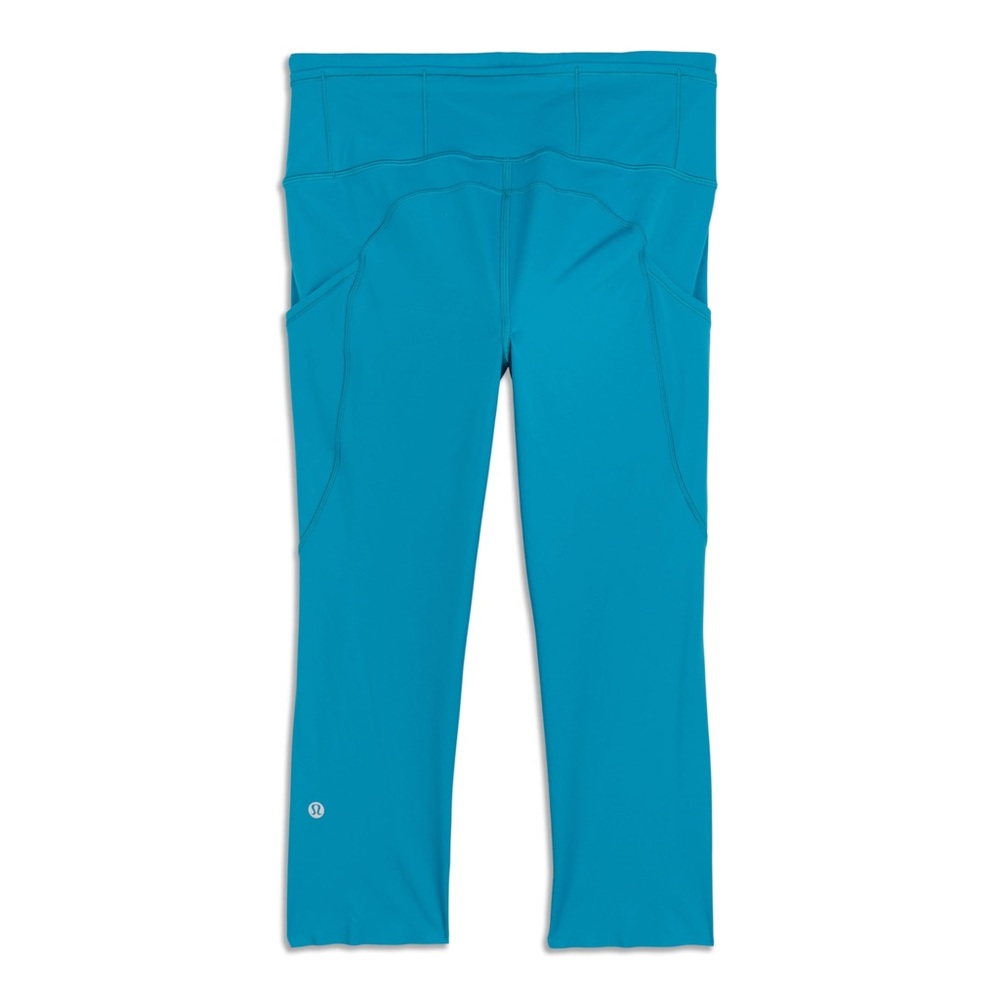 Lululemon‎ High-Rise Crop 3/4 Leggings In Teal Blue Size 4